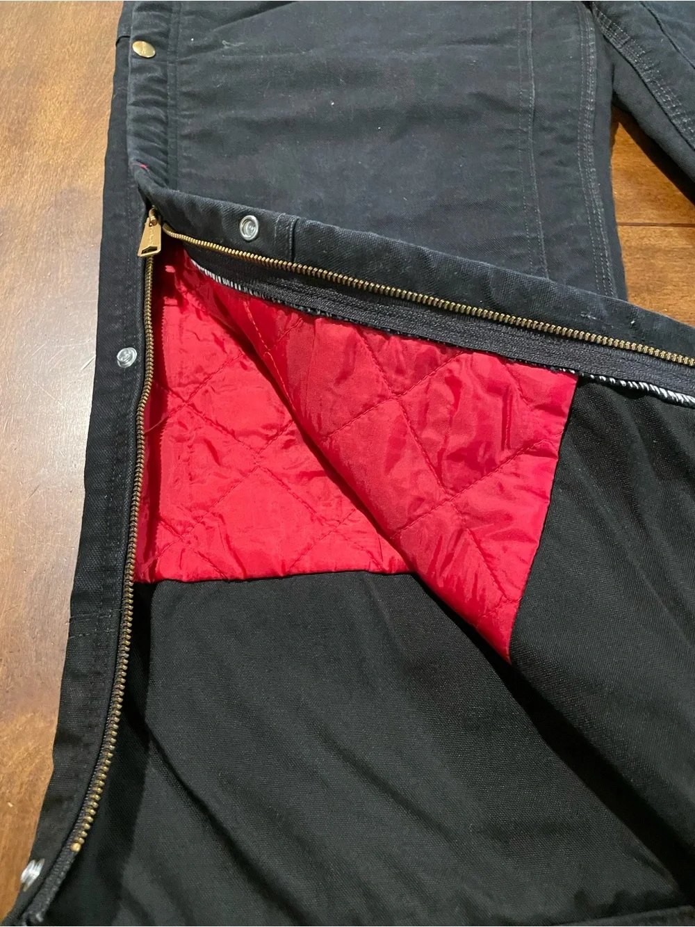 Carhartt Black Canvas Work Pants with Contrast Lining
